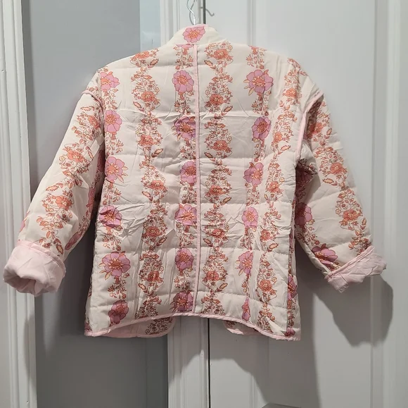 Floral Quilted Chore Barn Jacket Puffer - Picture 6 of 8